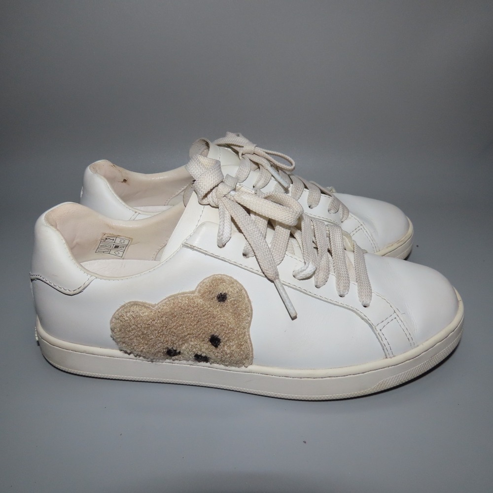 Palm Angels , Teddy Bear Tennis Sneaker in White/Brown,‎ size 36